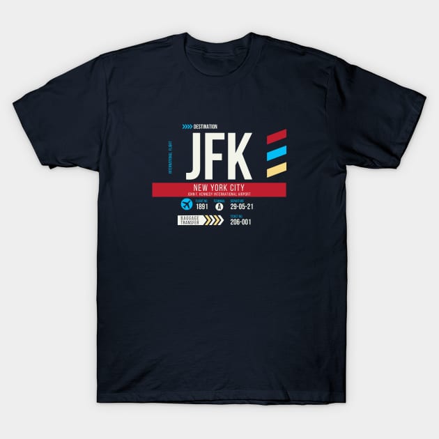 New York (JFK) Airport Code Baggage Tag T-Shirt by SLAG_Creative